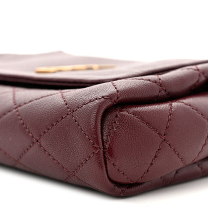 Saint Laurent Lambskin Quilted Monogram Mini Nolita Rouge Cabernet 10 of 10