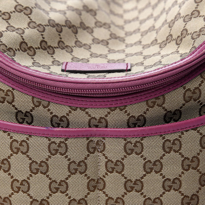 Gucci Monogram Margaux Calfskin Large Diaper Bag Beige Ebony Peonia Flower 13 of 13