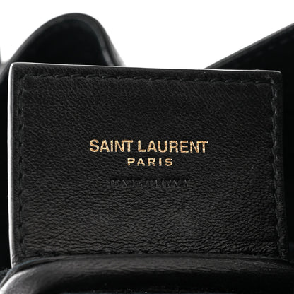 Saint Laurent Smooth Calfskin Paris VII Large Flat Hobo Black 7 of 15