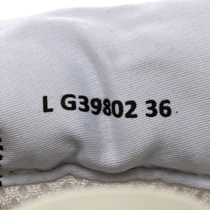 Chanel Suede Fabric Calfskin Womens CC Sneakers 36 White Light Gray 7 of 8