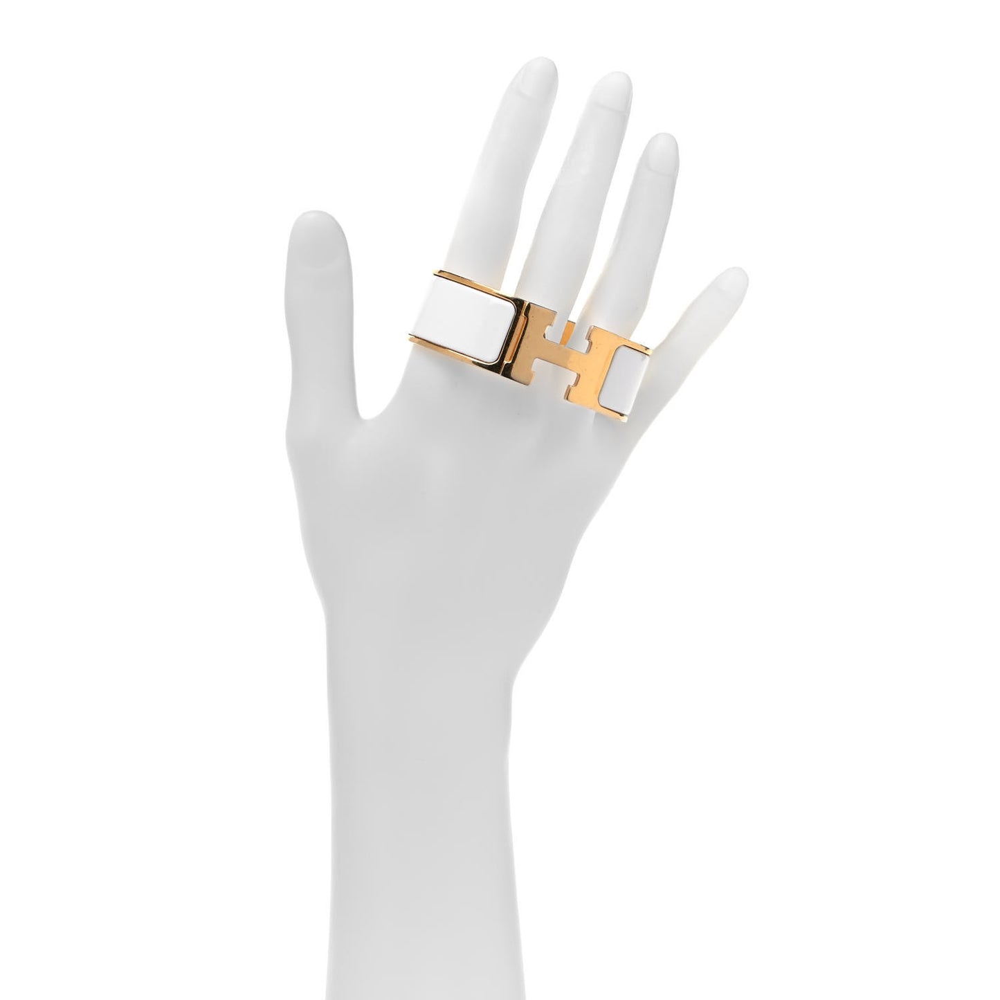 Enamel Wide Clic Clac H Bracelet PM White
