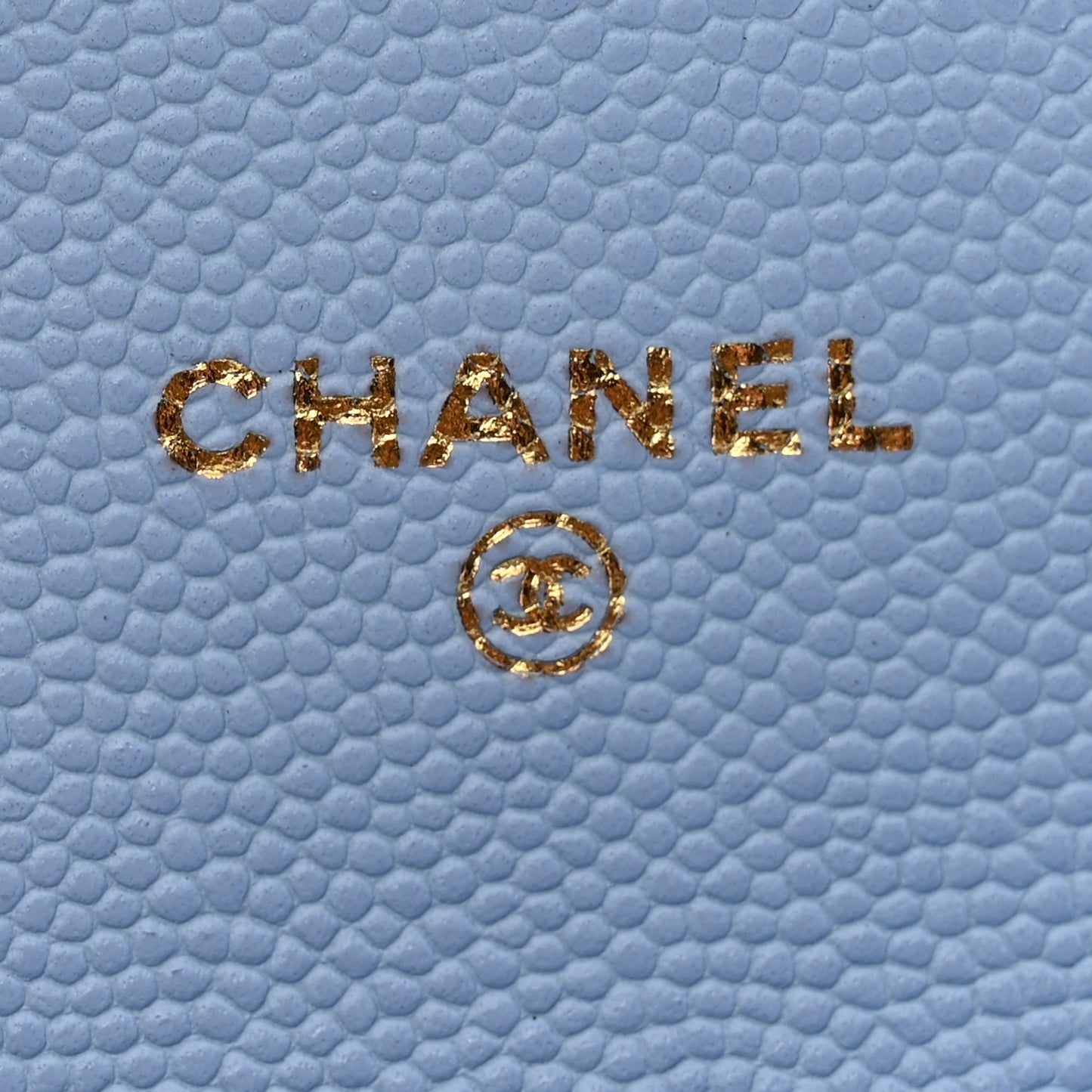 Caviar Quilted Flap Card Holder Wallet Light Blue