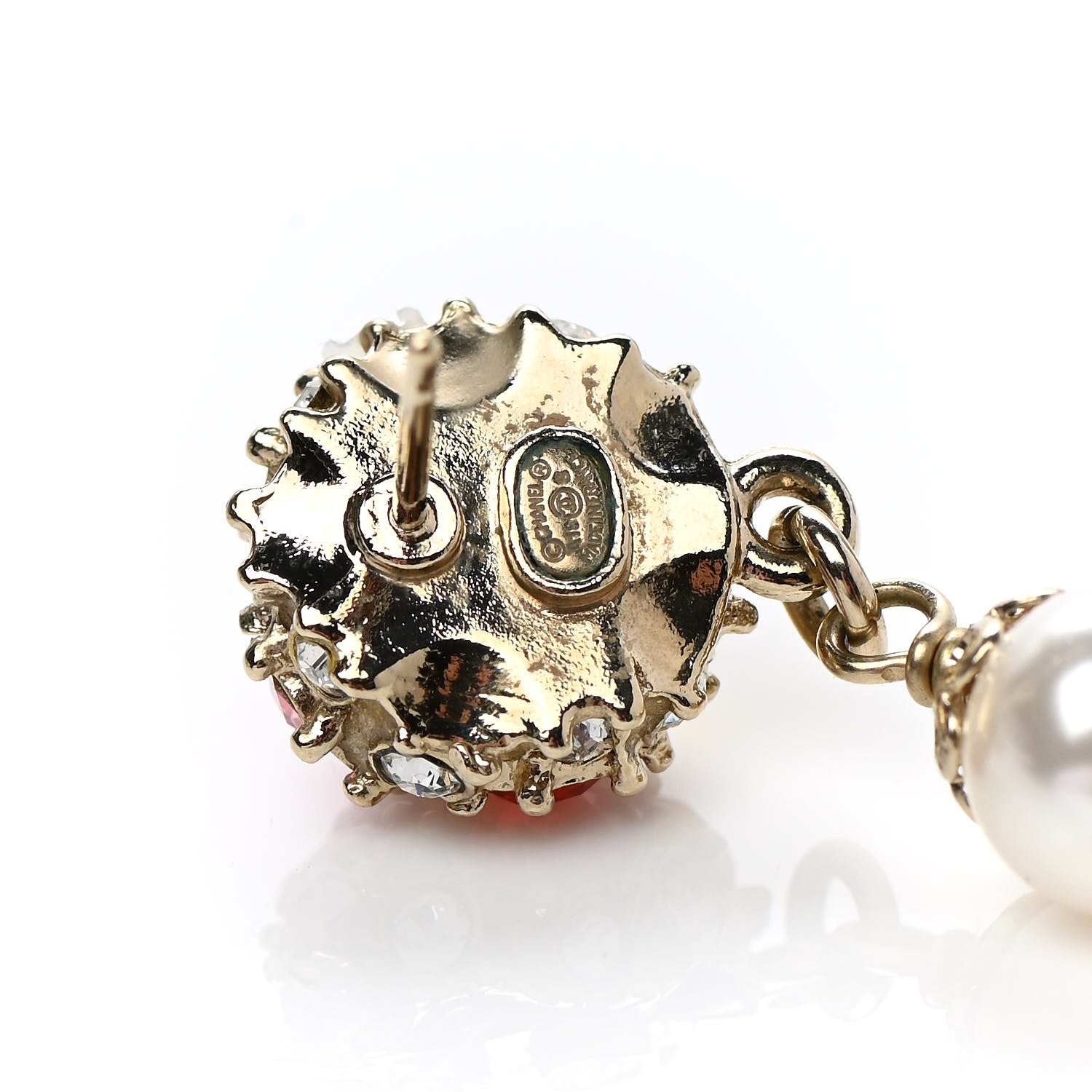 Chanel Crystal Pearl Over The Rainbow CC Long Drop Earrings Multicolor 4 of 4