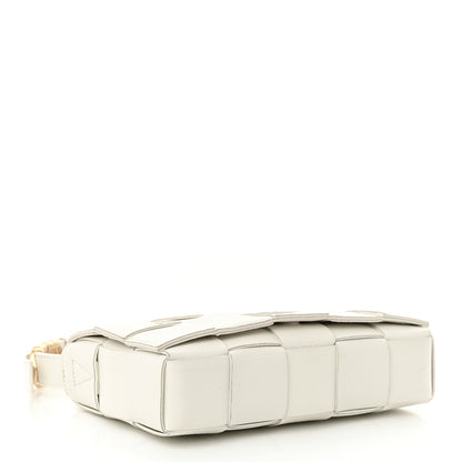 Bottega Veneta Grained Calfskin Maxi Intrecciato Cassette Crossbody Bag White 4 of 11