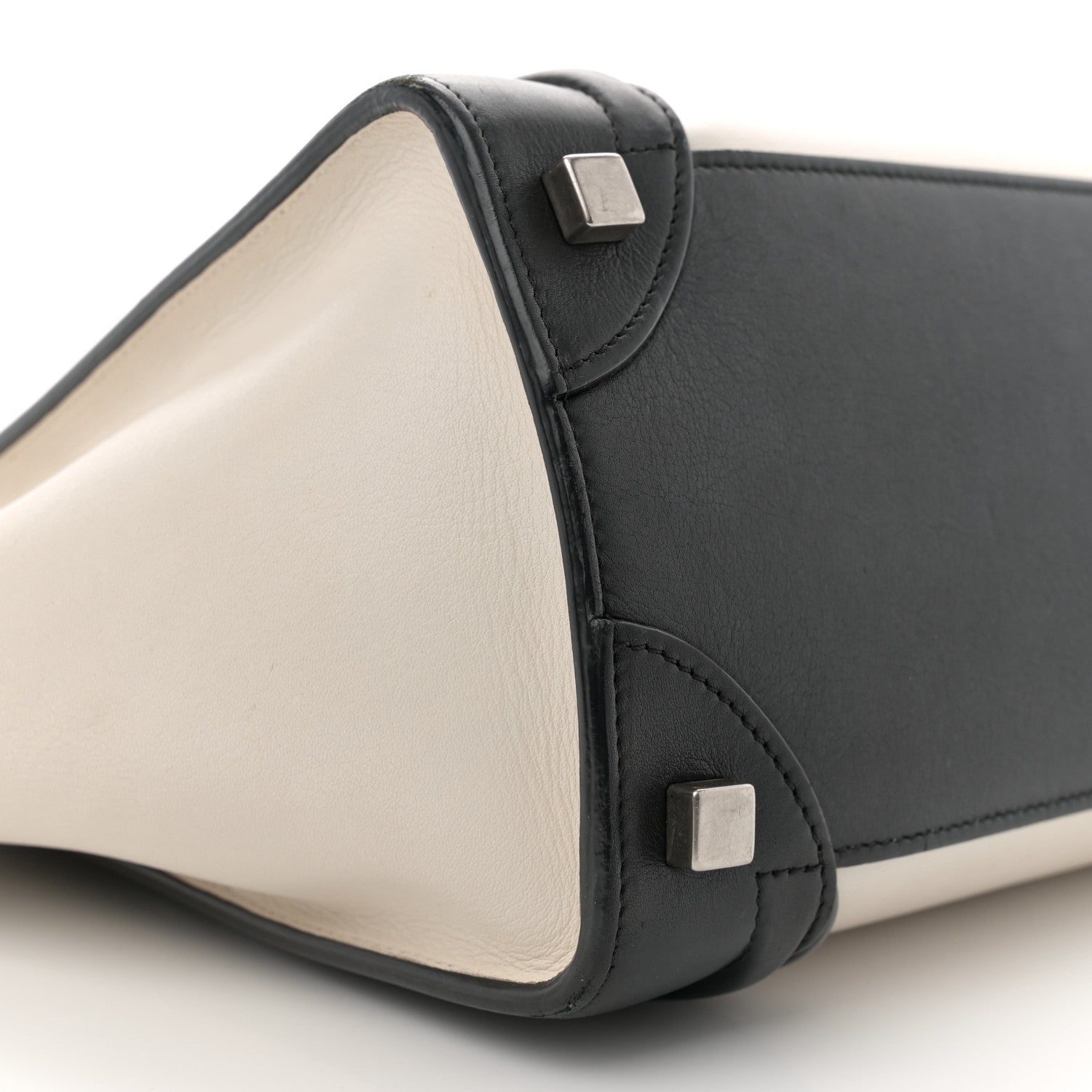 Celine Smooth Calfskin Micro Bi-Color Luggage Black White 9 of 14