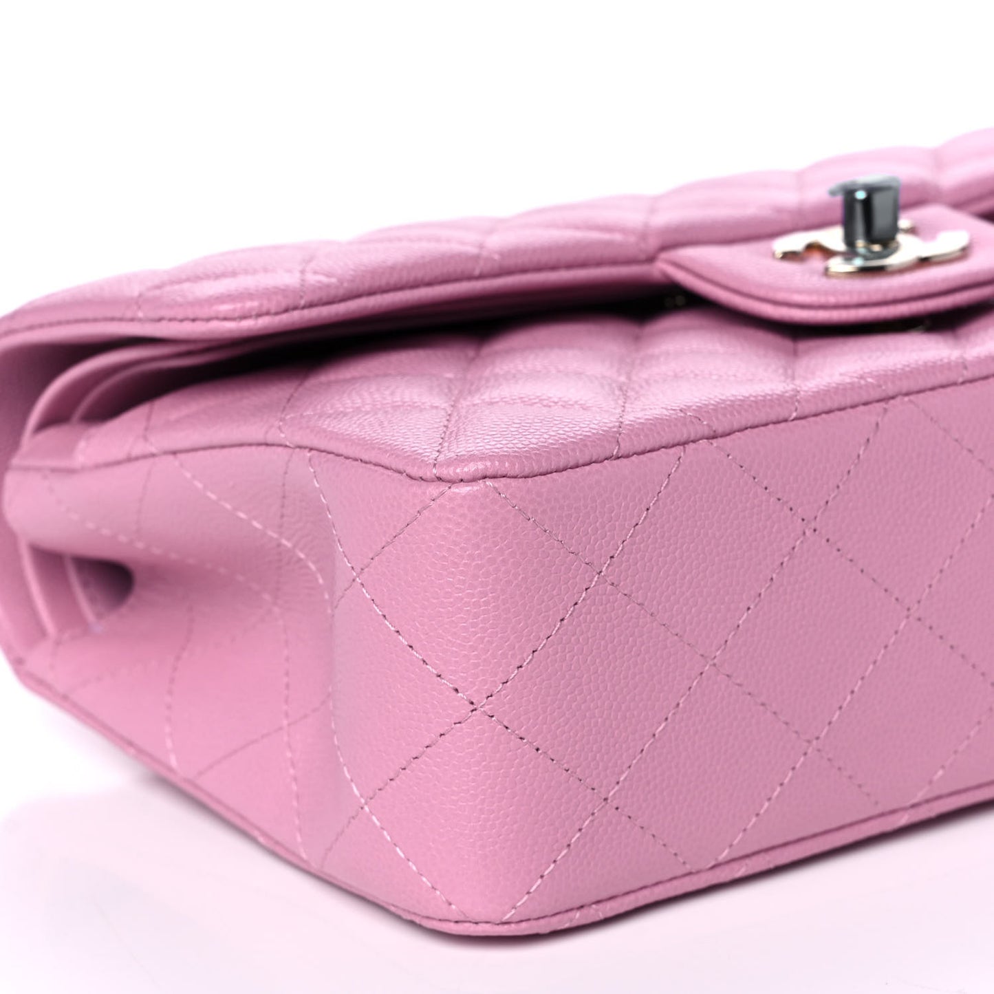 Caviar Quilted Small Double Flap Dark Pink