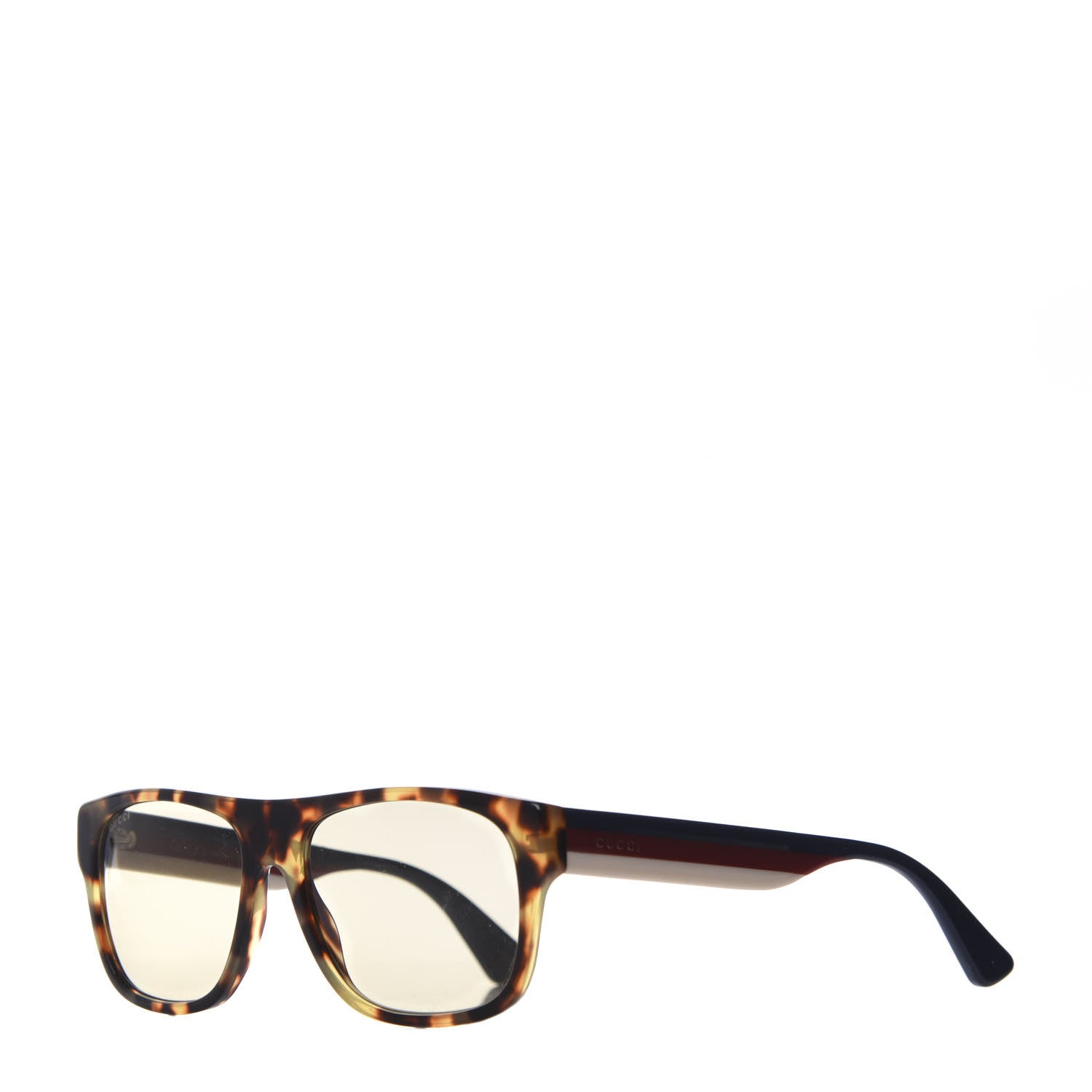 Gucci Acetate Square Frame Web Sunglasses GG0341S Tortoise 1 of 8