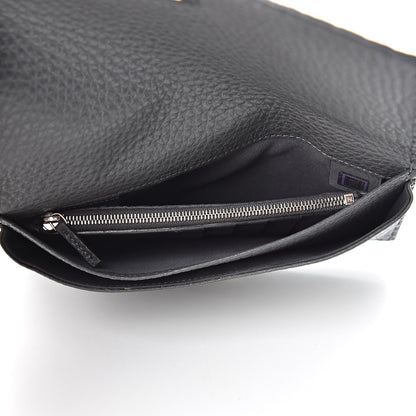 Fendi Cuoio Romano Selleria Mini Peekaboo Clutch Wallet Asfalto 7 of 11