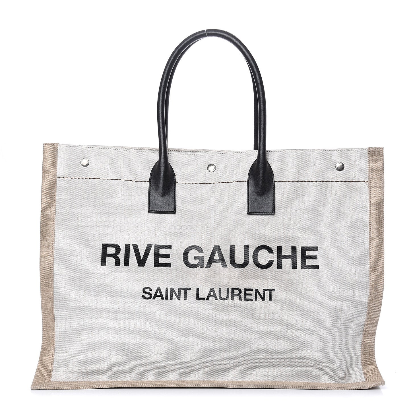 Linen Calfskin Rive Gauche Tote Optic White