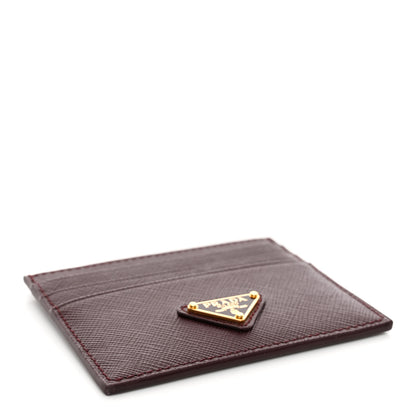 Prada Saffiano Triangle Card Case Bordeaux 4 of 6