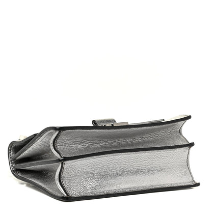 Miu Miu Metallic Goatskin Bandoliera Madras Shoulder Bag Chrome 4 of 19