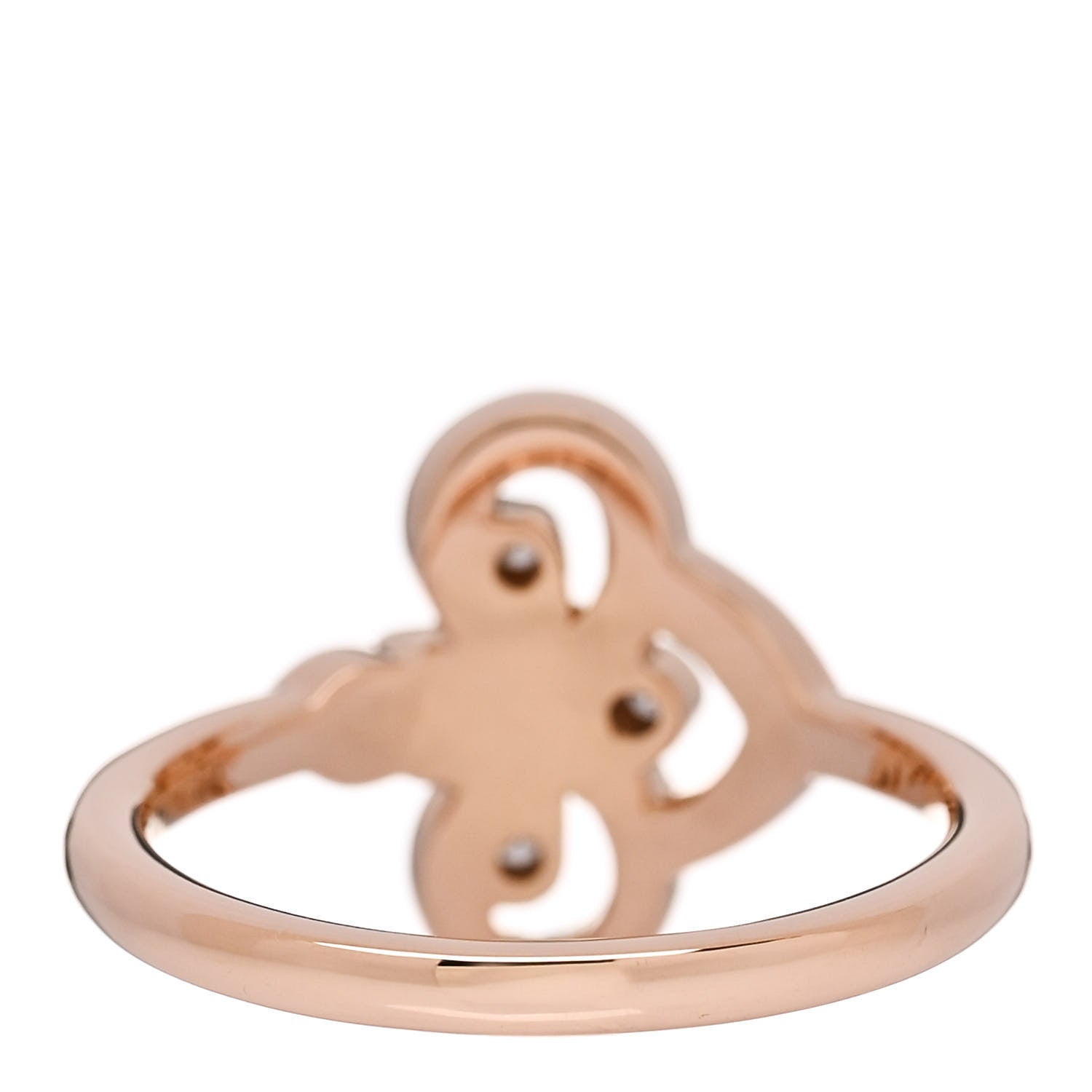 Tiffany 18K Rose Gold Diamond Fleur de Lis Ring 52 6 3 of 4