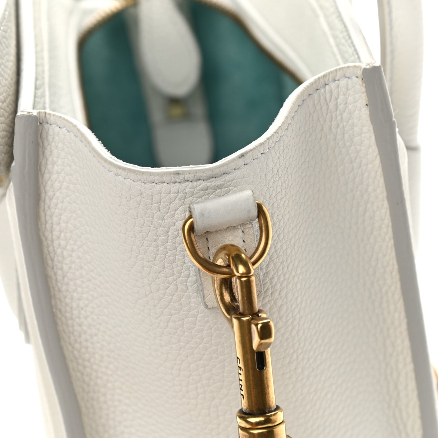 Drummed Calfskin Nano Luggage White