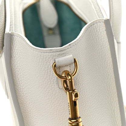 Celine Drummed Calfskin Nano Luggage White 11 of 13