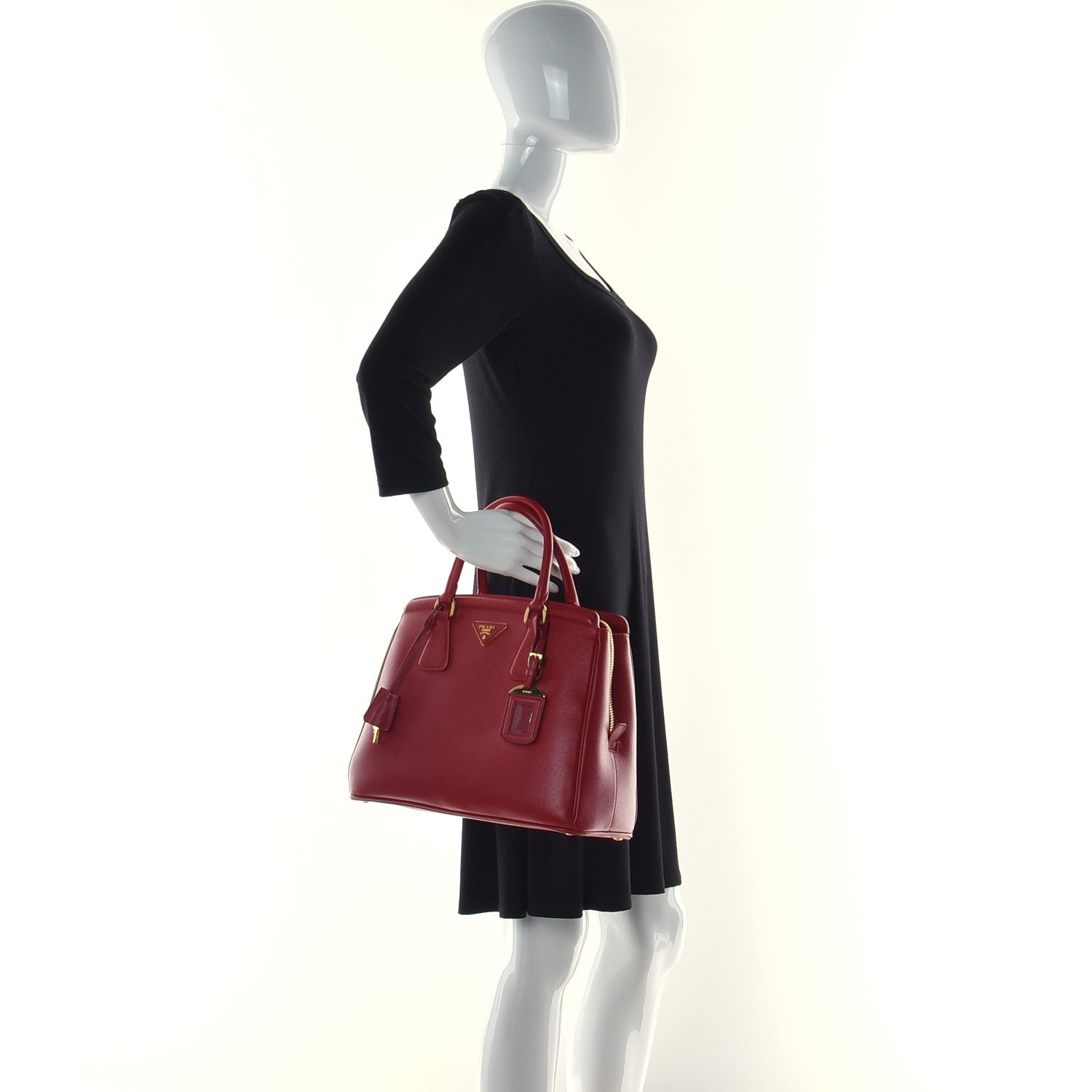 Prada Saffiano Lux Parabole Tote Fuoco 2 of 11
