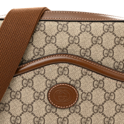 Gucci GG Supreme Monogram Azalea Calfskin Retro Interlocking G Messenger Shoulder Bag Beige Ebony Brown Sugar 8 of 10