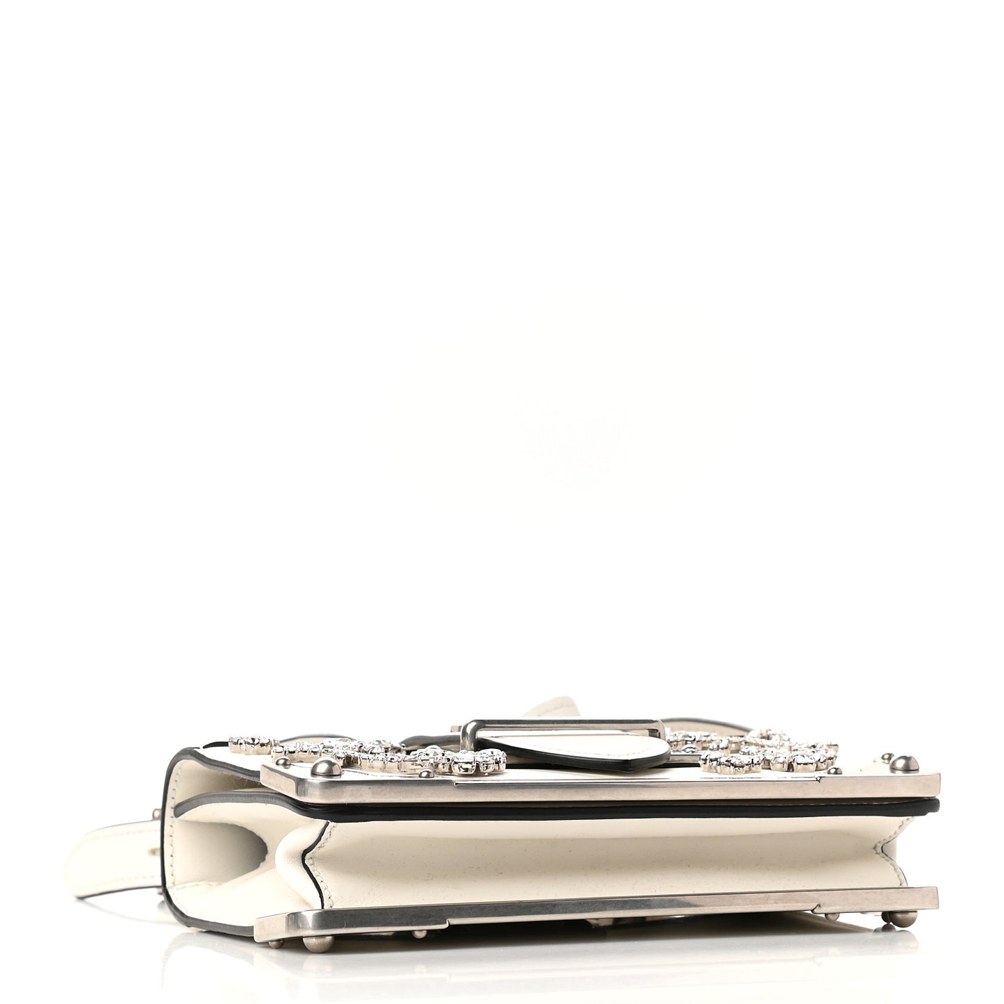 Crystal City Calf Saffiano Cahier Shoulder Bag White