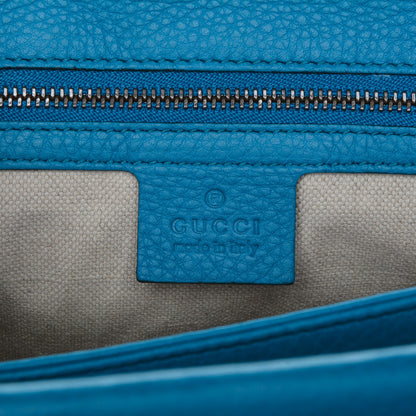 Gucci Calfskin GG Marmont Shoulder Bag Turquoise 6 of 12