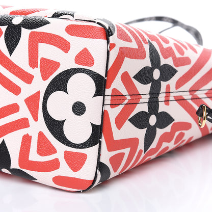 Louis Vuitton Monogram Giant Crafty Neverfull MM Creme Rouge Black 8 of 9