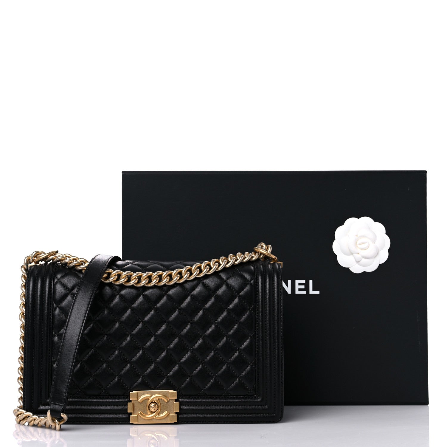 Chanel Lambskin Quilted New Medium Boy Flap Black 13 of 13