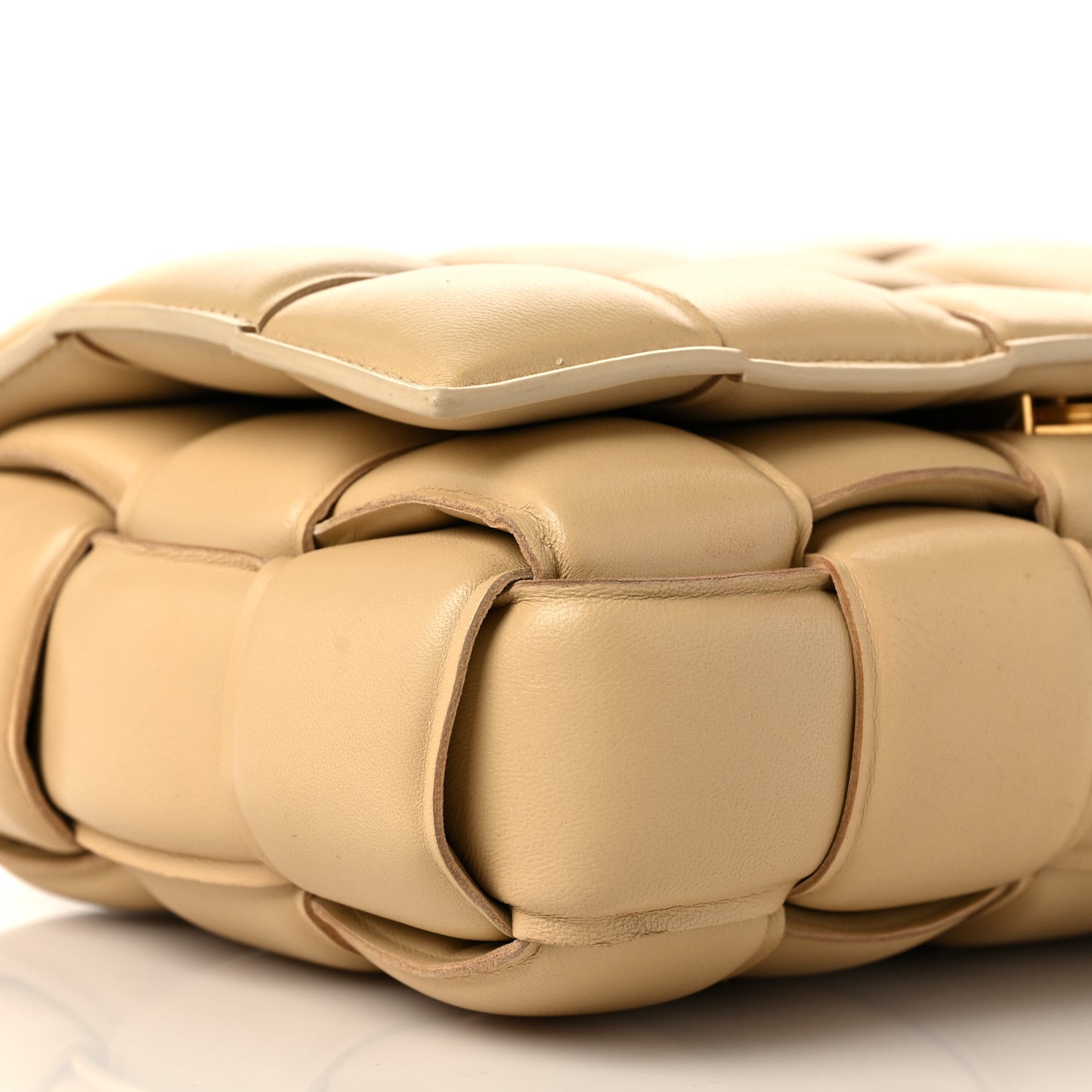 Nappa Maxi Intreccio Padded Cassette Crossbody Bag Porridge