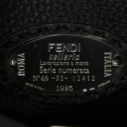 Fendi Cuoio Romano Selleria Crocodile Embossed Calfskin Monster Eyes Large Peekaboo Iconic Fit Satchel Black Sunflower 7 of 11