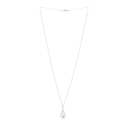 Roberto Coin 18K White Gold Diamond Tiny Treasures Tennis Racket Pendant Necklace 3 of 5
