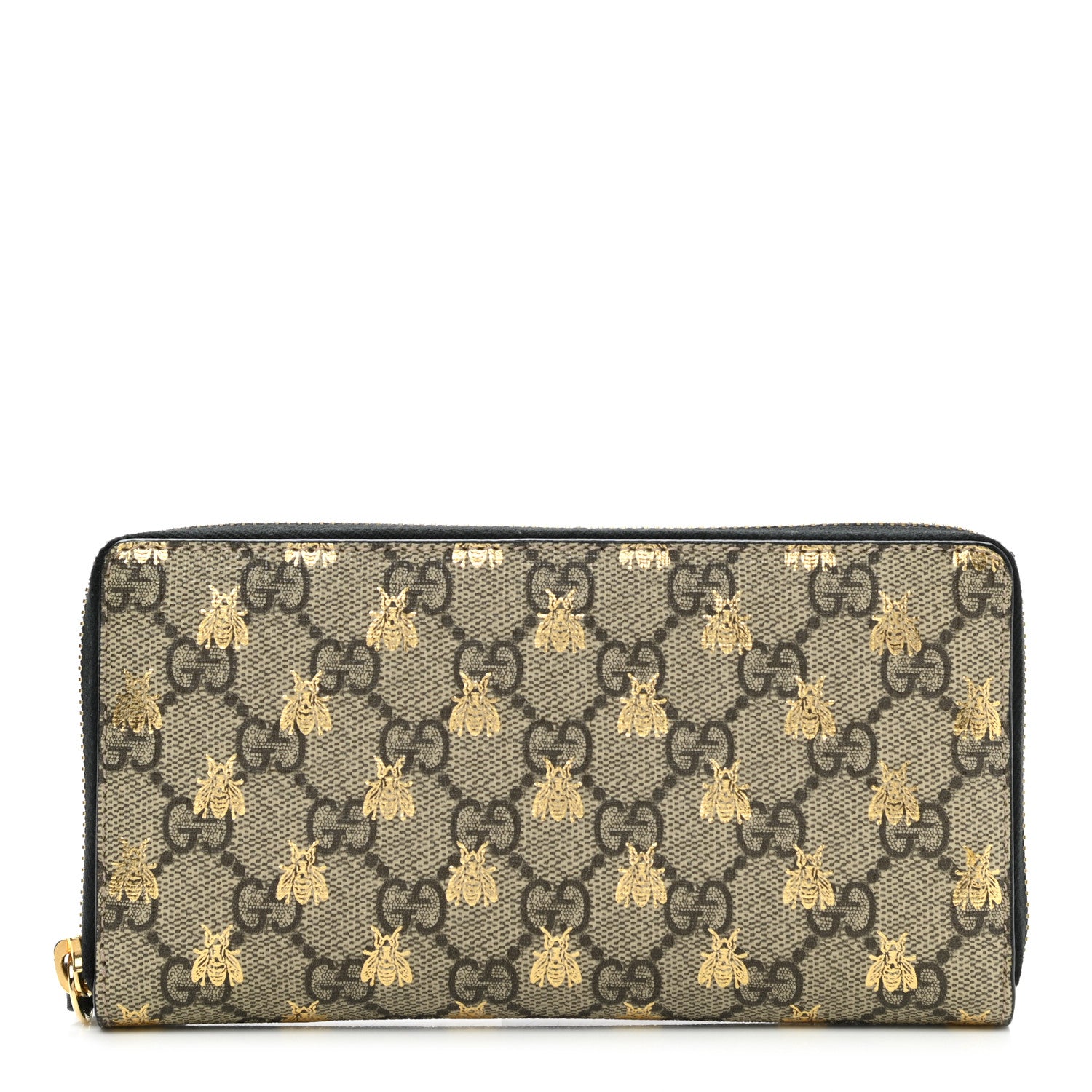 Gucci GG Supreme Monogram Bees Zip Around Wallet 1 of 8