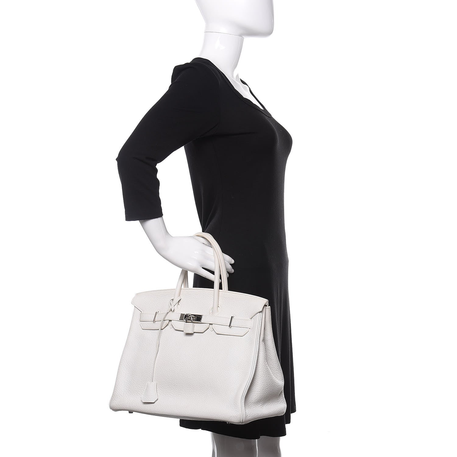 Hermes Taurillon Clemence Birkin 35 White 2 of 14