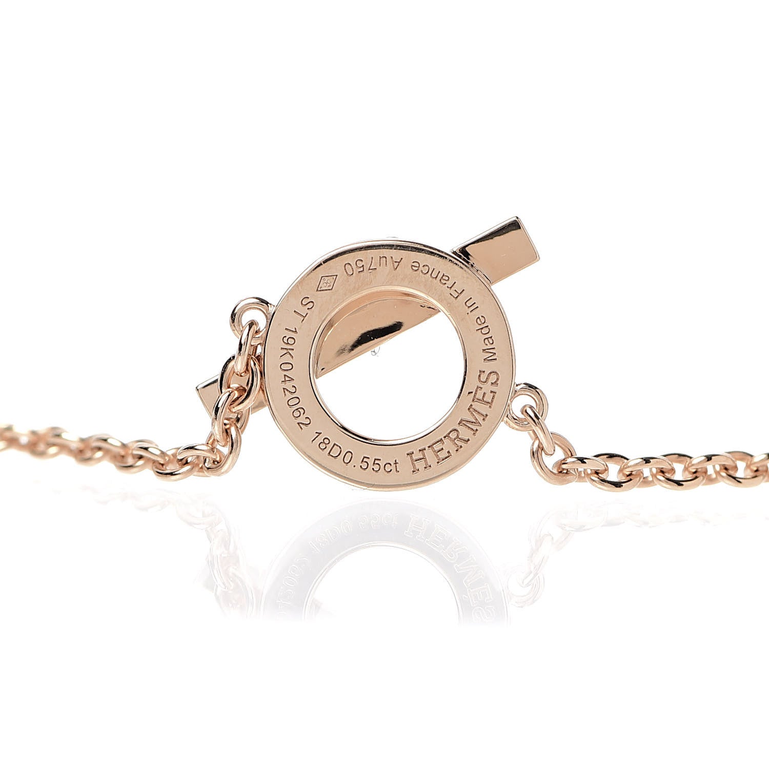 Hermes 18K Rose Gold Diamond Finesse Bracelet ST 4 of 5