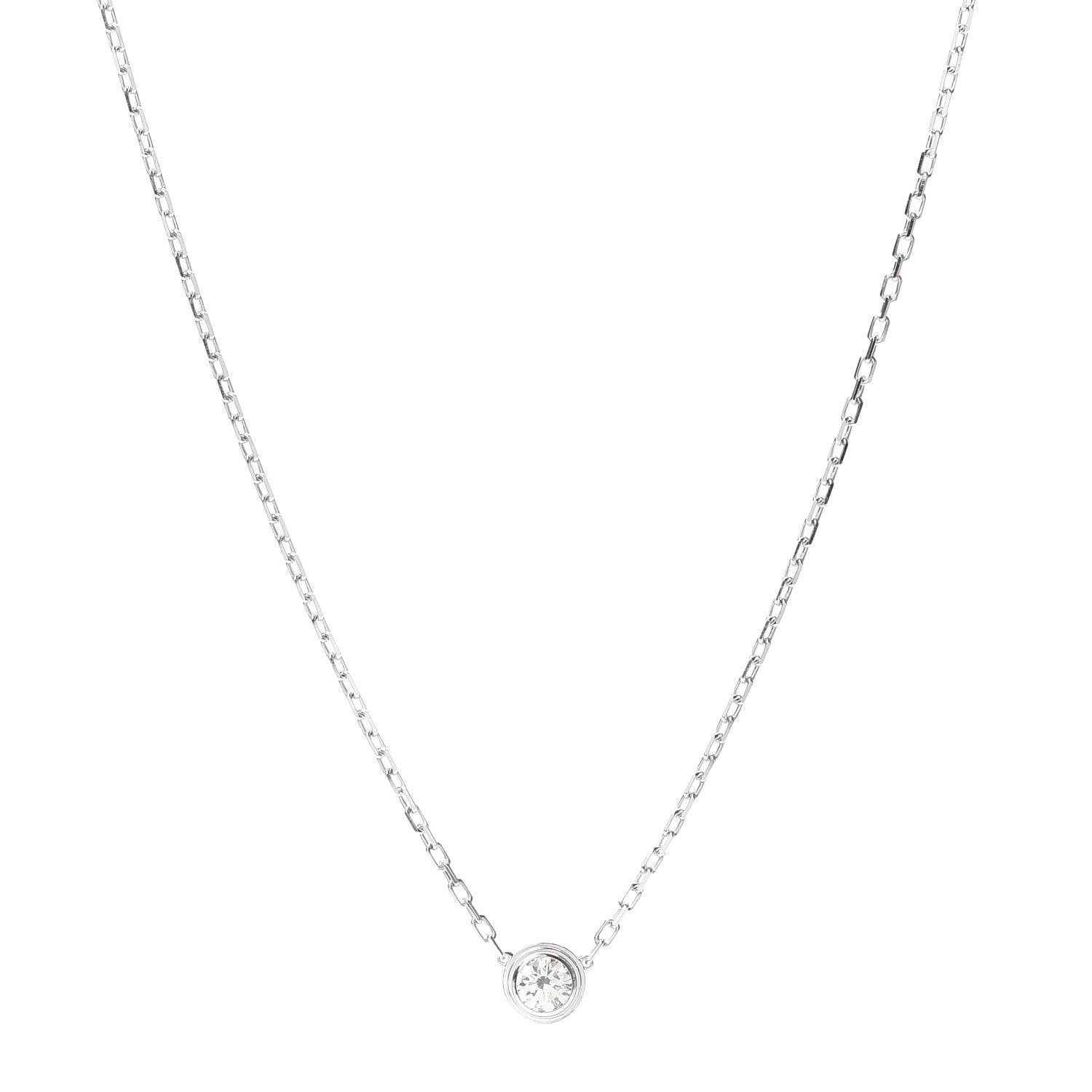 Cartier 18K White Gold Diamond LM D'Amour Pendant Necklace 1 of 5