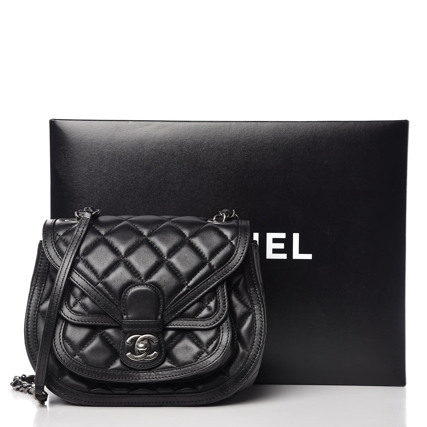 Chanel Lambskin Quilted Messenger Flap Black 11 of 11