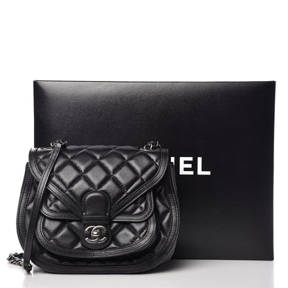 Chanel Lambskin Quilted Messenger Flap Black 11 of 11