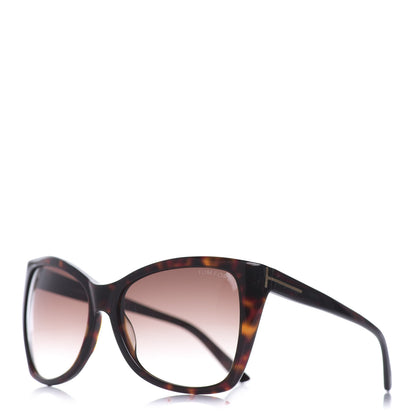 Tom Ford Carli Oversize Square Cateye Sunglasses TF295 Havana Brown 1 of 8