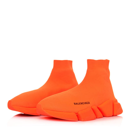 Balenciaga Technical 3D Recycled Knit Mens Speed 2.0 Sneakers 40 Monocolor Orange Fluo 3 of 6