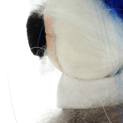 Fendi Mink Fox Goat Fur Mini Karlito Bag Charm Blue 4 of 7
