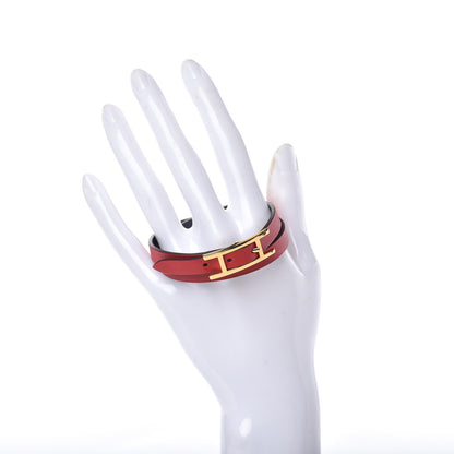 Hermes Swift Behapi Double Tour Bracelet T3 Rouge De Coeur Bleu Indigo 2 of 7