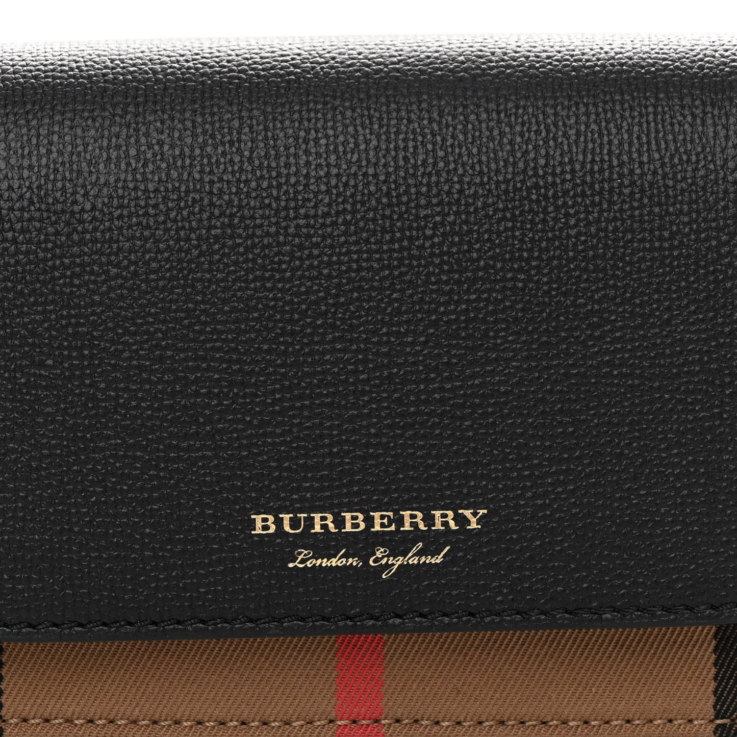 Derby Calfskin House Check Wallet On Chain Black