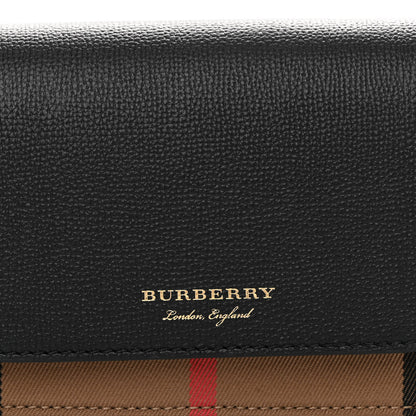 Burberry Derby Calfskin House Check Wallet On Chain Black 7 of 9