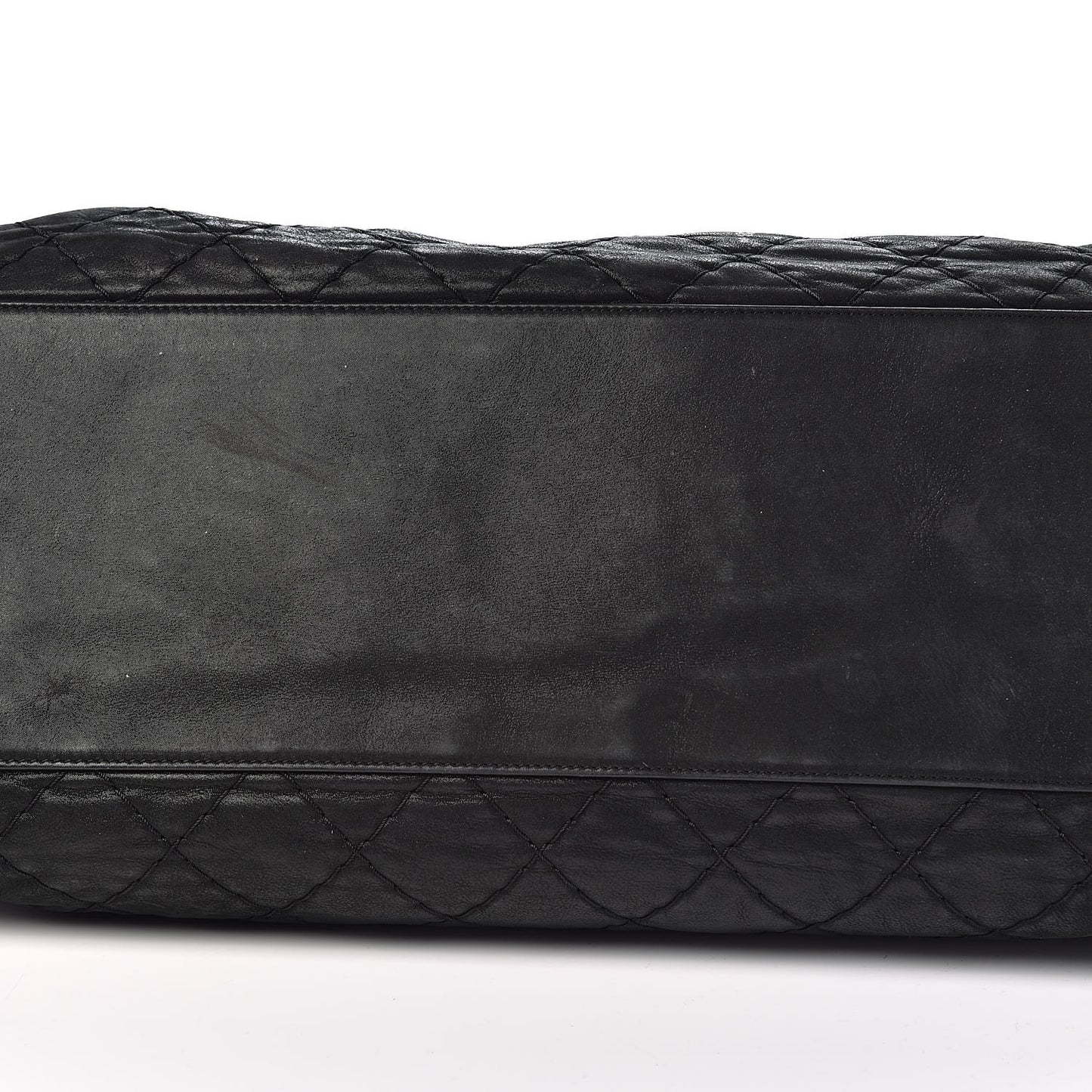 Iridescent Calfskin Extra Large Just Mademoiselle Bowling Bag Black