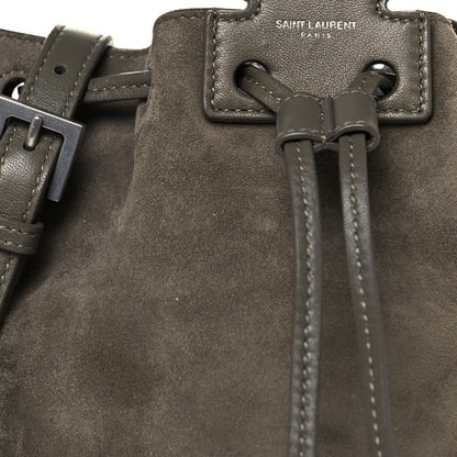Saint Laurent Suede Calfskin Small Anja Bucket Grey 8 of 12