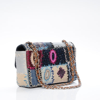 Chanel Denim Tweed Patchwork Medium Single Flap Multicolor 3 of 7