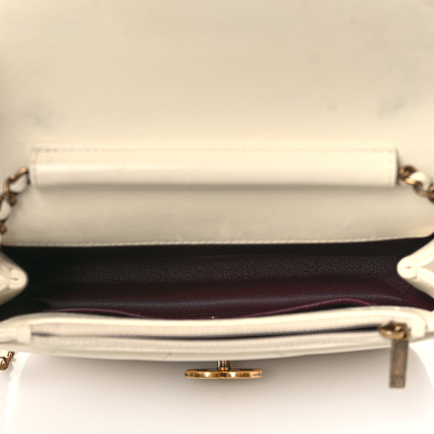Chanel Lambskin Chevron Mini Coco Envelope Flap White 5 of 16