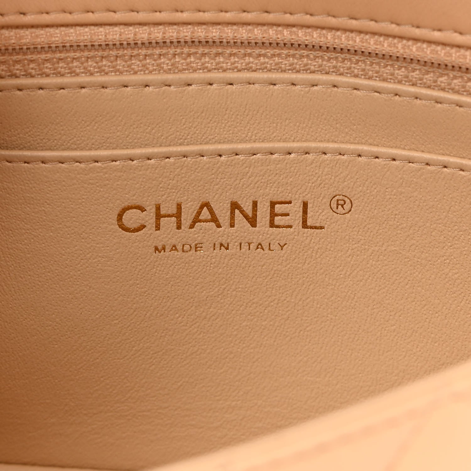 Chanel Lambskin Quilted Mini Rectangular Flap Beige 6 of 12