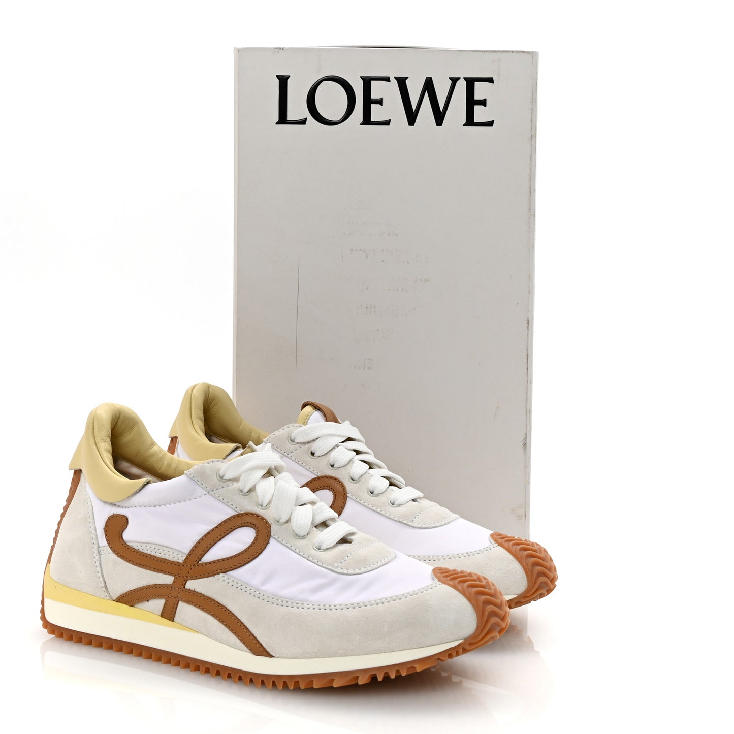Nylon Suede Flow Runner Sneakers 38 White Medium Concealer