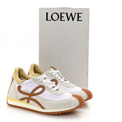 Loewe Nylon Suede Flow Runner Sneakers 38 White Medium Concealer 10 of 10