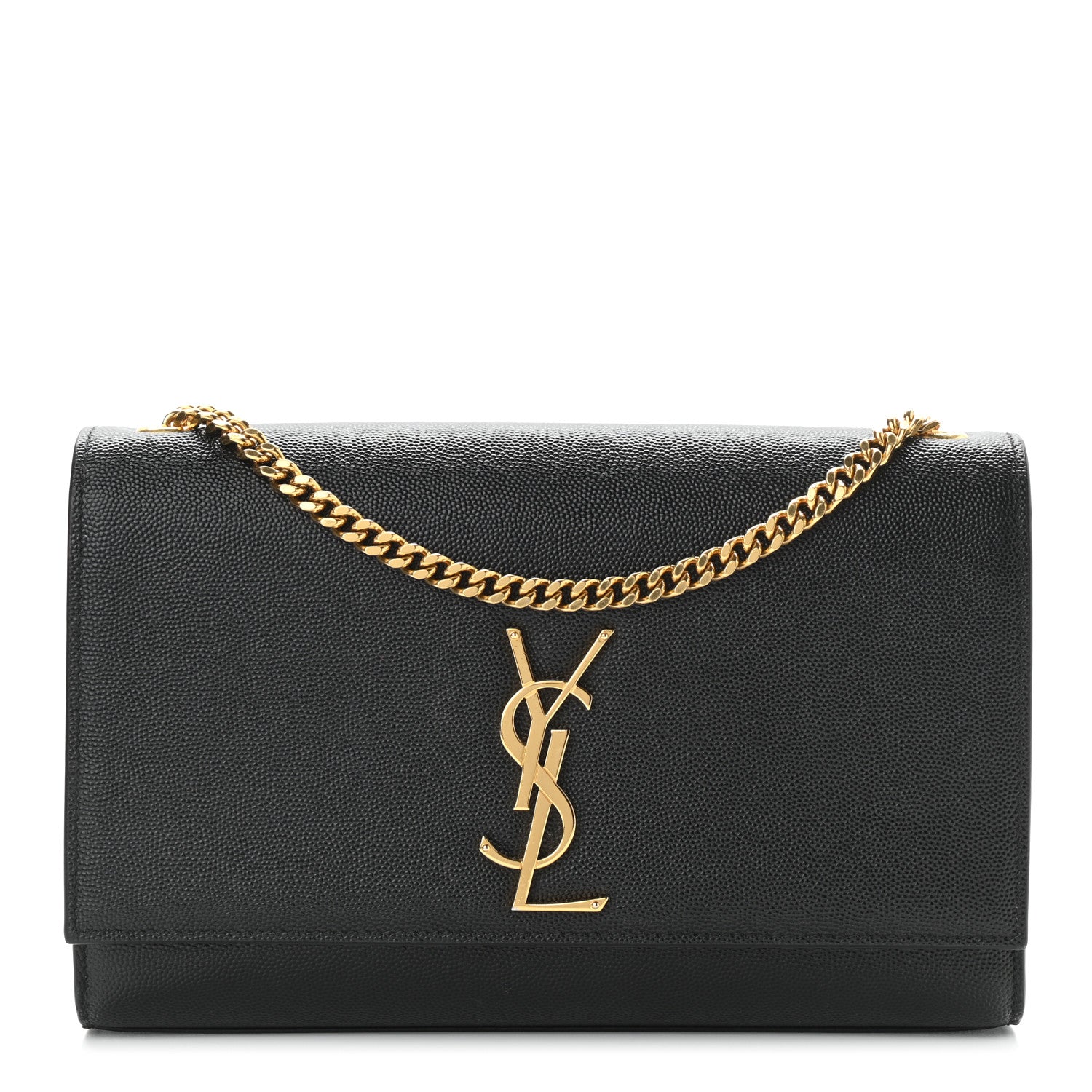 Saint Laurent Grain De Poudre Medium Classic Monogram Kate Satchel Black 1 of 9