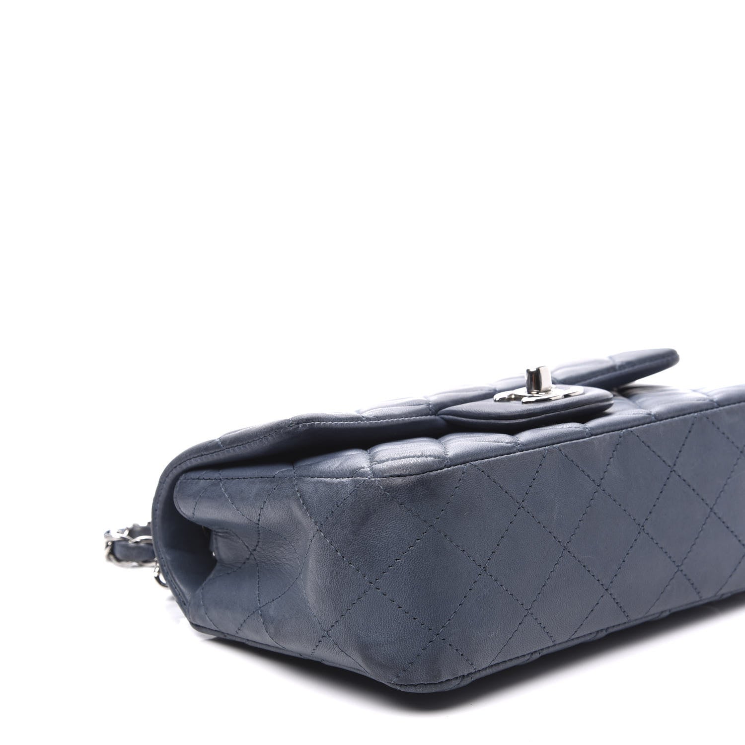Chanel Lambskin Quilted Mini Rectangular Flap Dark Blue 5 of 10