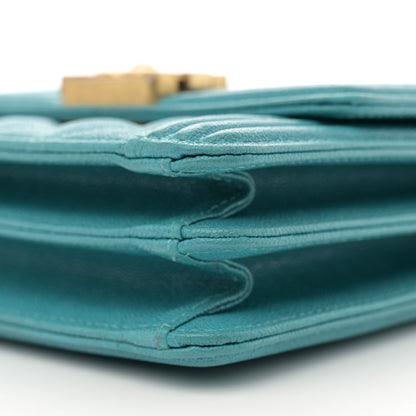 Chanel Caviar Quilted North South Boy Flap Turquoise 11 of 13