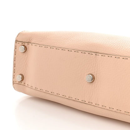 Fendi Cuoio Romano Selleria Bi-Color Medium Peekaboo Iconic Satchel Rosa Plaster Pesca 12 of 16